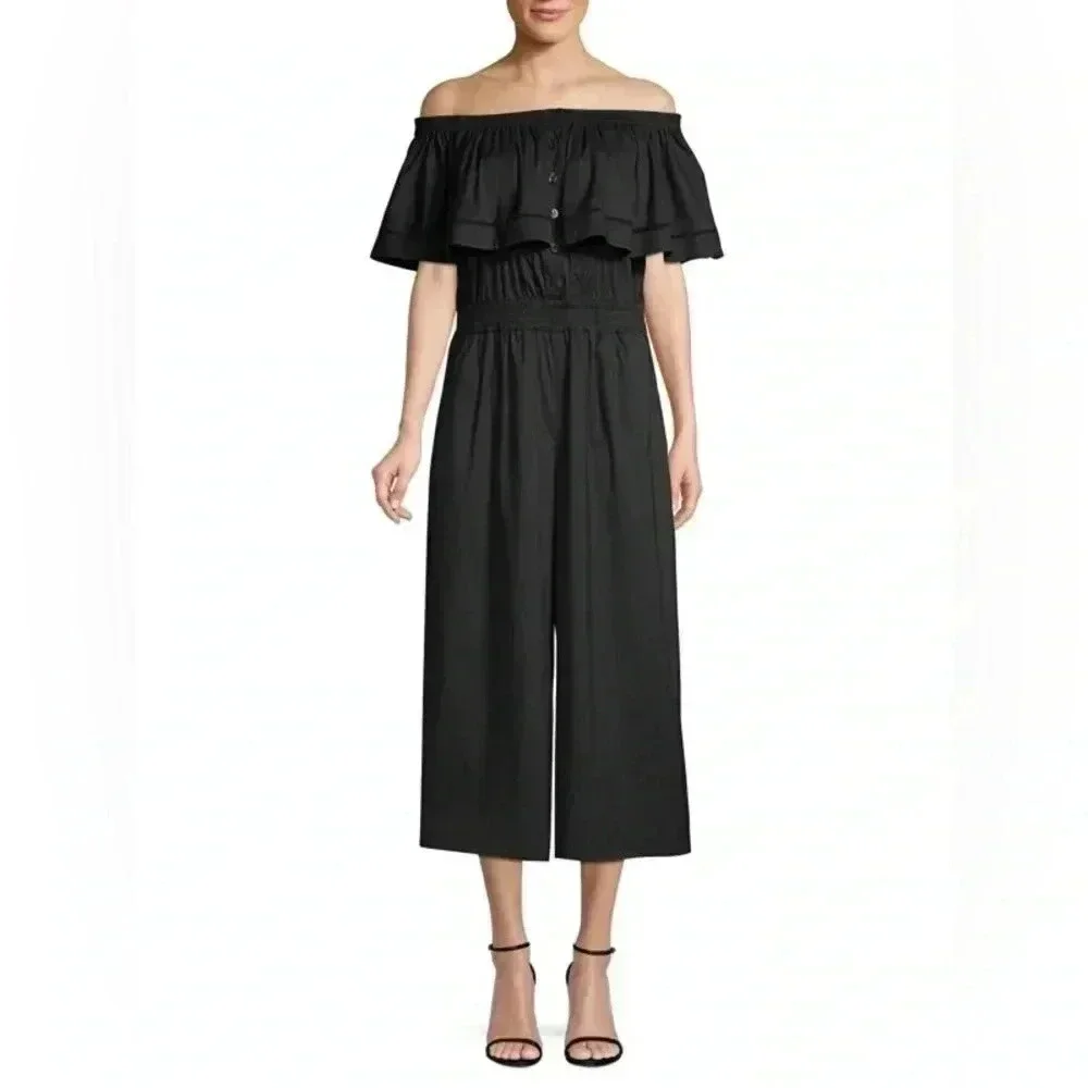 DONNA KARAN Off-The-Shoulder Jumpsuit Medium - Picture 1 of 13